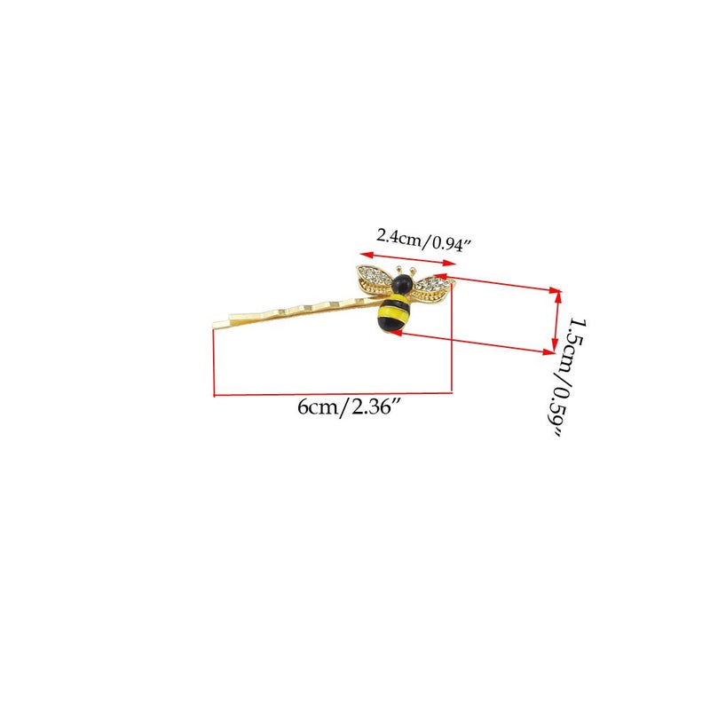yueton Pack of 4 Women Honeybee Metal Hairpin Bee Crystal Hair Side Clip Barrette Bobby Pin Hairpin Hair Accessories - Image 2